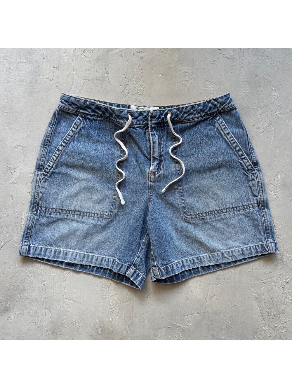 Vintage Y2K Old Navy Blue Jeans Denim Drawstring Shorts Womens Size 1